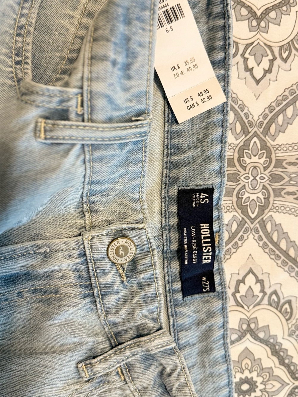 Hollister Light Blue Low-Rise Denim Jeans